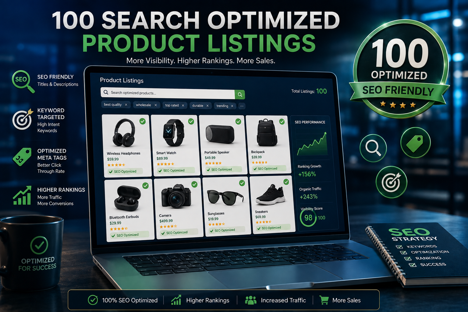 100 Search Optimized Product Listing
